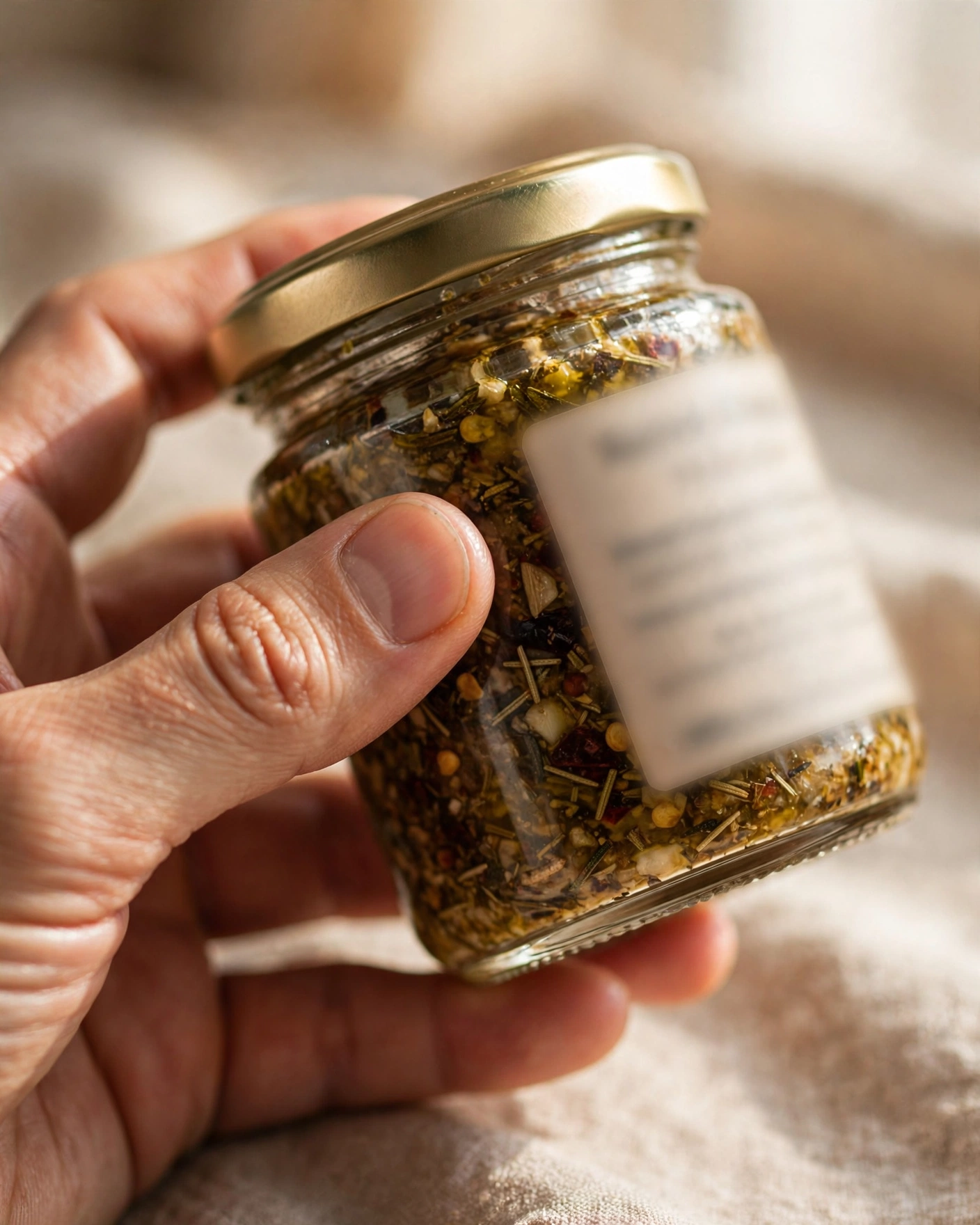 Consumer checking an ingredient label