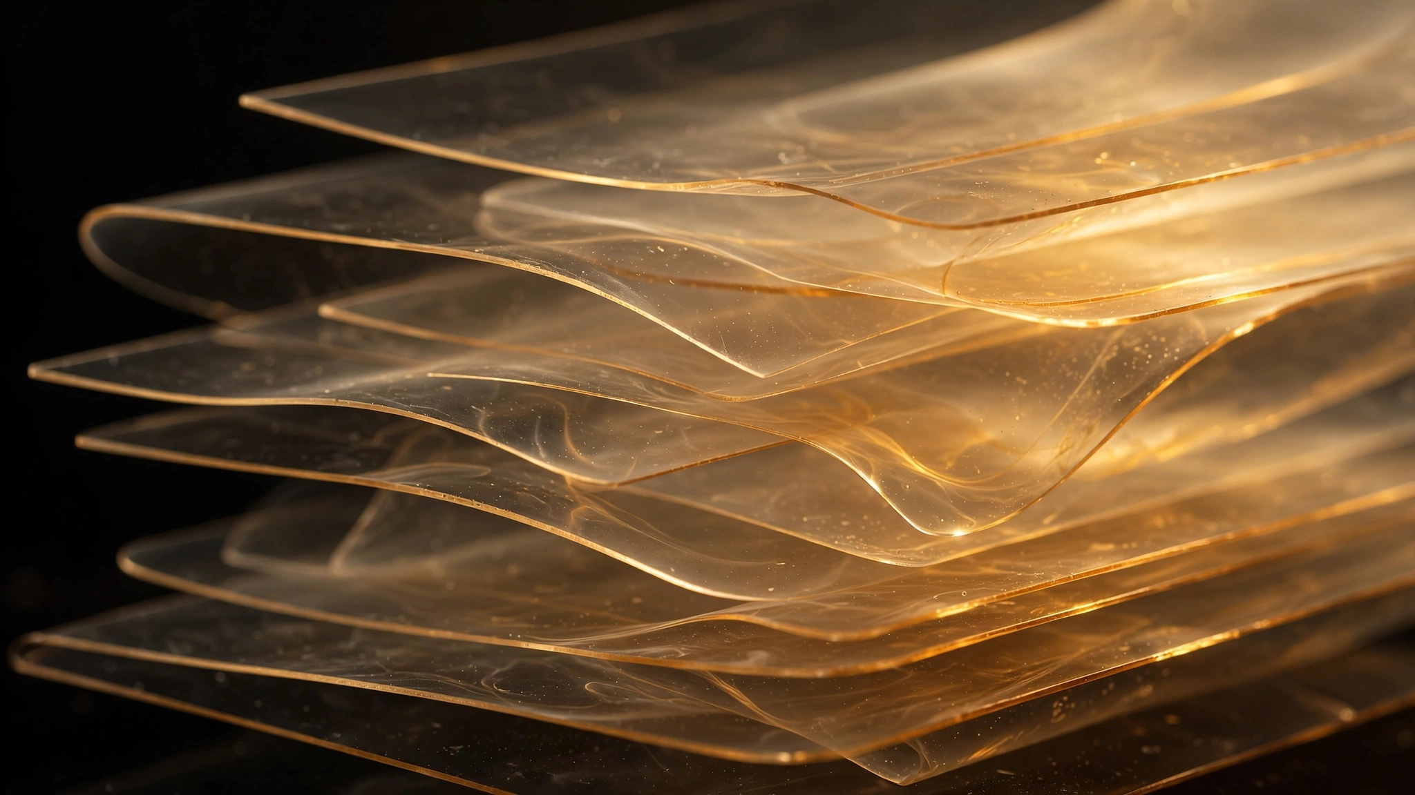 Abstract rendering of overlapping protective layers, symbolizing hurdle technology in food preservation